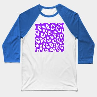 White Leopard Print Purple Baseball T-Shirt